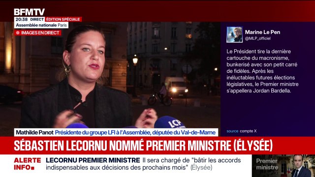 Sébastien Lecornu Premier ministre: Emmanuel Macron a choisi son premier et dernier soutien , déplore Mathilde Panot (LFI)