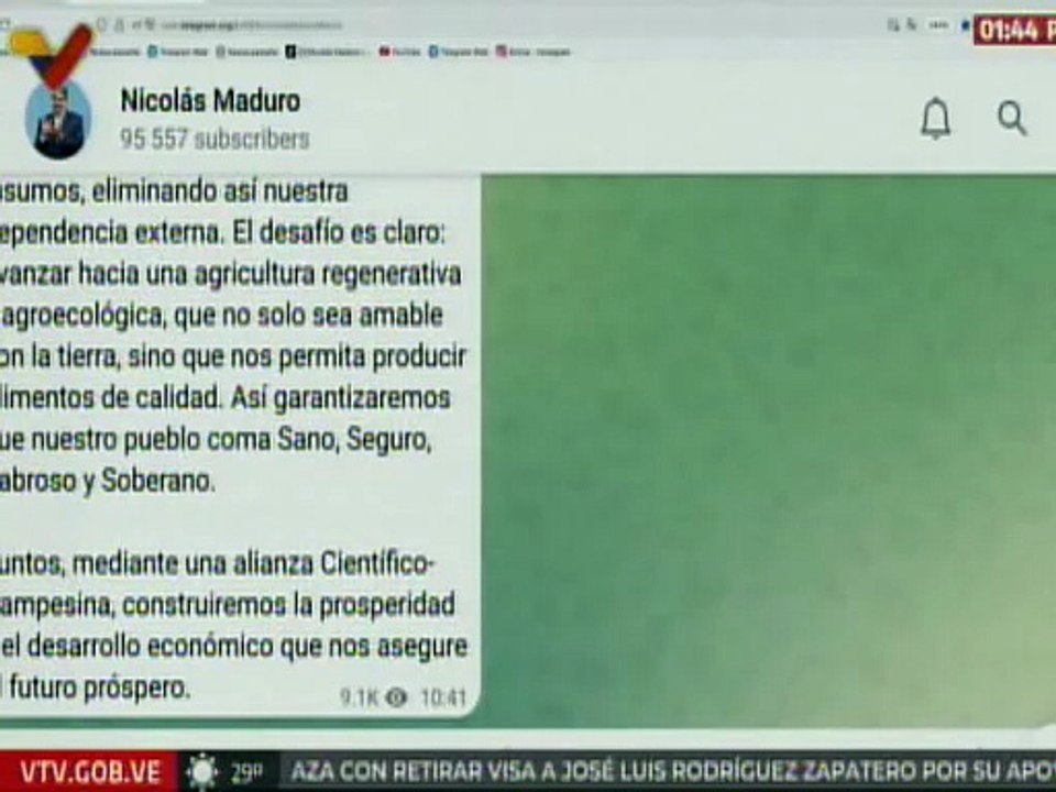 Presidente Nicolás Maduro felicita a los campesinos y campesinas del país en su día