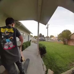 Man Falls After Losing Balance On Skateboard