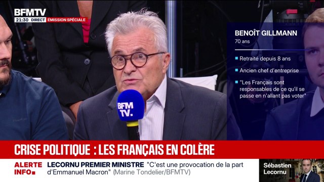 FORUM BFMTV - Crise politique: Il faut que les Français aillent voter et que le vote blanc soit reconnu , explique Benoît Gillmann, retraité