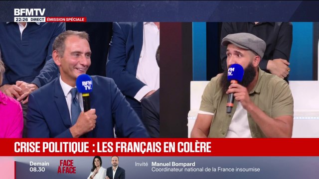 FORUM BFMTV - Échange tendu entre Kévin, militant LFI et Laurent Jacobelli, député RN de Moselle