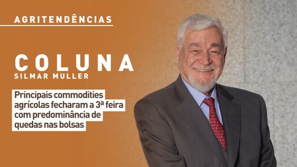 Principais commodities agrícolas fecharam a 3ª feira com predominância de quedas nas bolsas