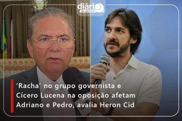 ‘Racha’ no grupo governista e Cícero Lucena na oposição afetam Adriano e Pedro, avalia Heron Cid