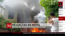 Protestas en Nepal causan incendios y muertes; muere la esposa del ex primer ministro