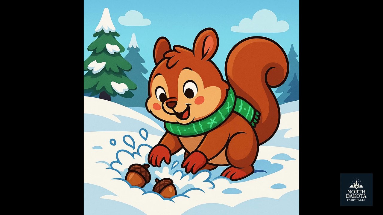 Squirrel Searching for Her Nuts in the Snow | North Dakota Fairytales