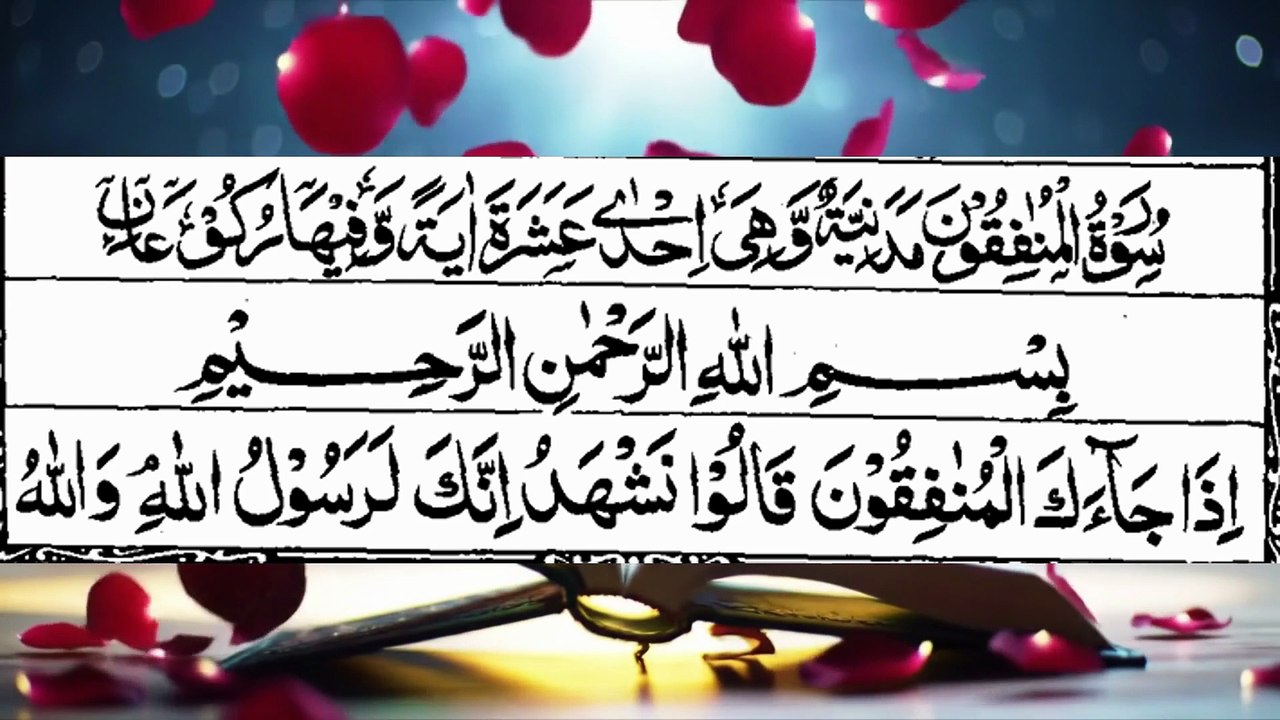 Surah Al-Munafiqun Recitation | With Arabic Text | Beautiful Quran Tilawat