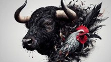 Amistad entre un toro y un gallo
