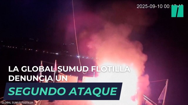 Las imágenes de vigilancia muestran el supuesto ataque con drones y el incendio que se produjo en la flotilla con destino a Gaza