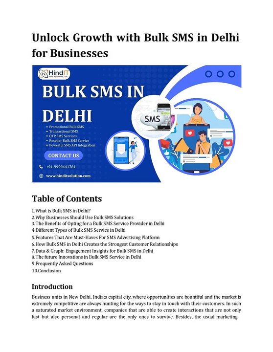 Unlock Growth with Bulk SMS in Delhi for Businesses