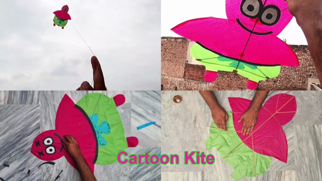 Cartoon Kite Making Easy Kite Making at Home Cartoon Patang Banane Ka Tarika