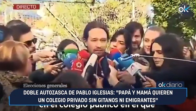 Doble autozasca de Pablo Iglesias: Papá y mamá quieren un colegio privado sin gitanos ni emigrantes