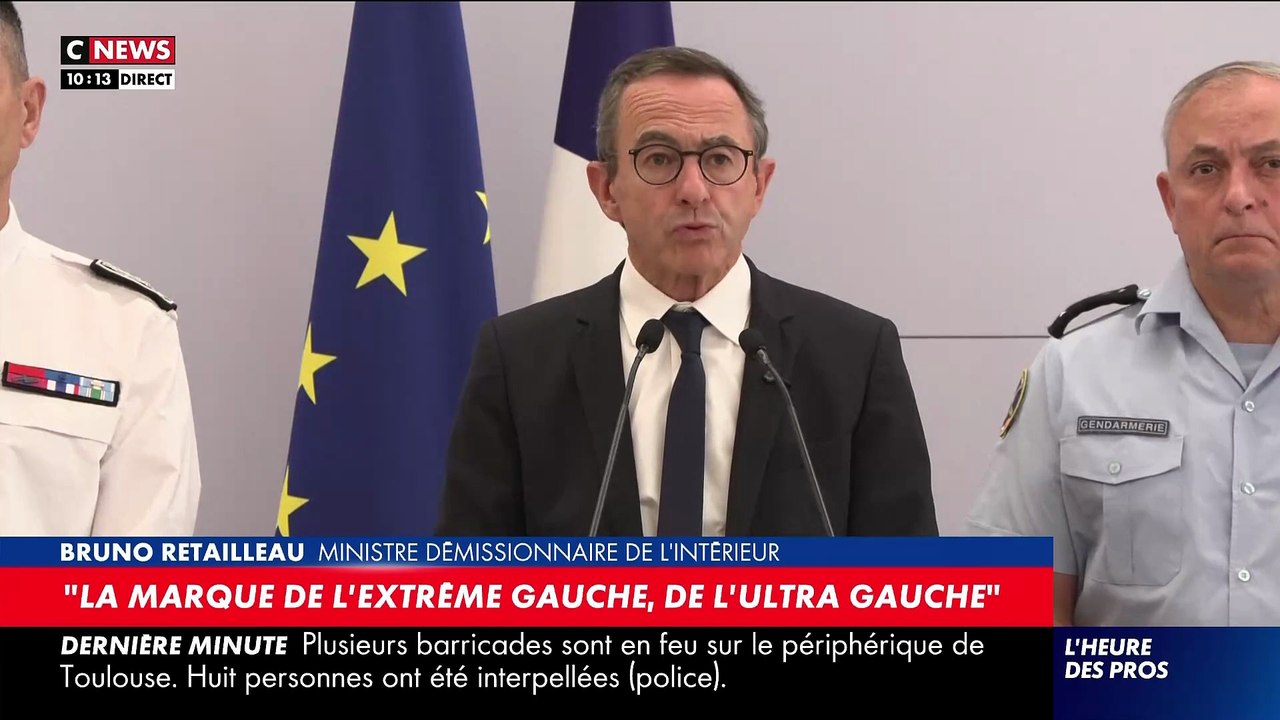 #bloquonstout : Regardez la prise de parole de Bruno Retailleau depuis le ministère de l'Intérieur où il fait le point sur la situation ce matin - VIDEO
