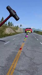 Colorful_Small_to_Giant_Cars_vs_Hammer_-_BeamNG.drive_#shorts(360p)