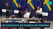 La ministra de Sanidad sueca, Elisabet Lann, se desmayó durante una rueda de prensa en Estocolmo