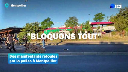 "Bloquons tout" : des manifestants refoulés par la police à Montpellier