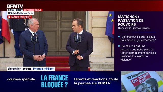 Passation de pouvoirs: Sébastien Lecornu promet aux Françaises et aux Français qu'on va y arriver