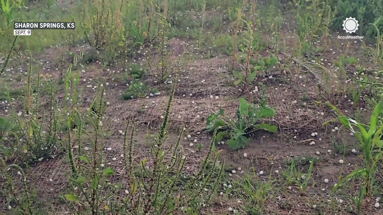 Hail pelts Kansas highway