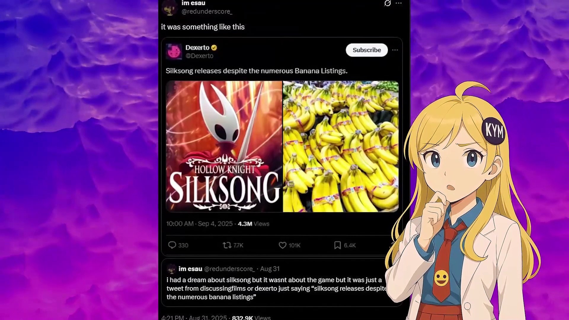 ⁣Hollow Knight: Silksong Released Despite the Numerous Banana Listings