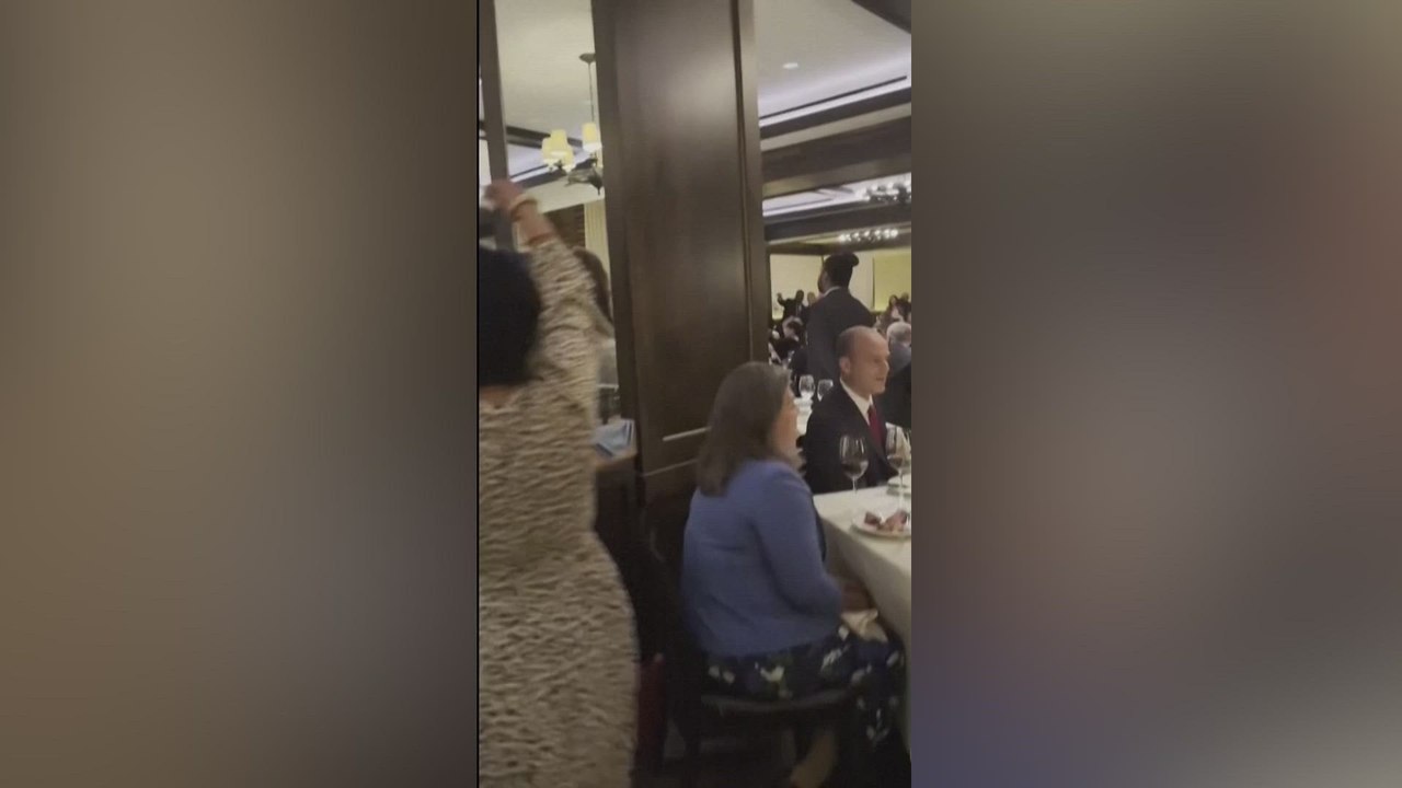 Trump’s anger explodes as Free Palestine protesters confront him in D.C. diner