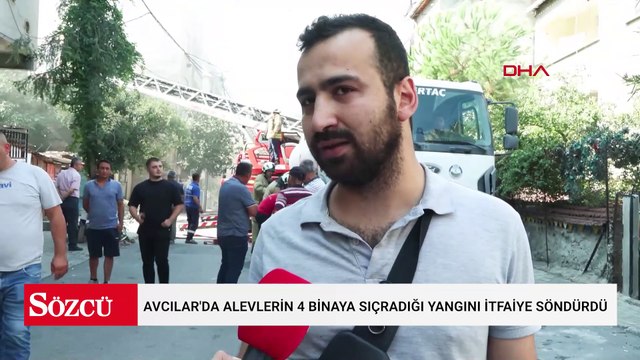 Avcılar'da alevlerin 4 binaya sıçradığı yangını itfaiye söndürdü