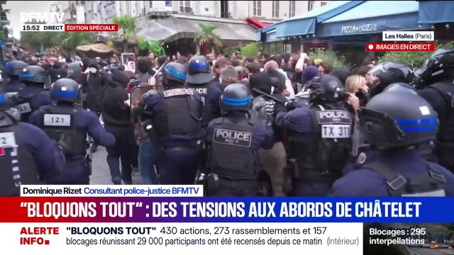 Bloquons tout : des tensions aux abords de Châtelet à Paris