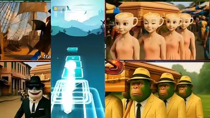 BRAINROT ANIME  BRAINROT EXTINCTION  BRAINROT PIRATES  TUNG TUNG SAHUR - Tiles Hop EDM Rush!