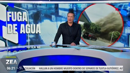 Megafuga de agua causa socavón gigante en Tijuana, Baja California