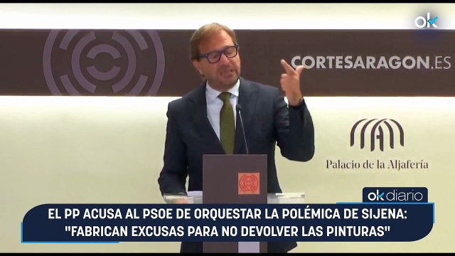 El PP acusa al PSOE de orquestar la polémica de Sijena: Fabrican excusas para no devolver las pinturas