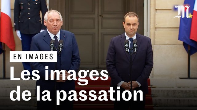 Les images de la passation des pouvoirs entre François Bayrou et Sébastien Lecornu