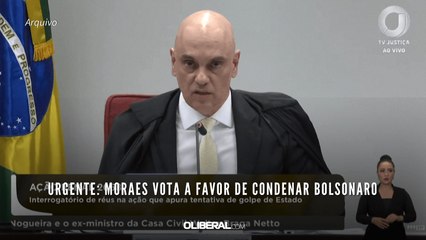 URGENTE: Moraes vota a favor de condenar Bolsonaro