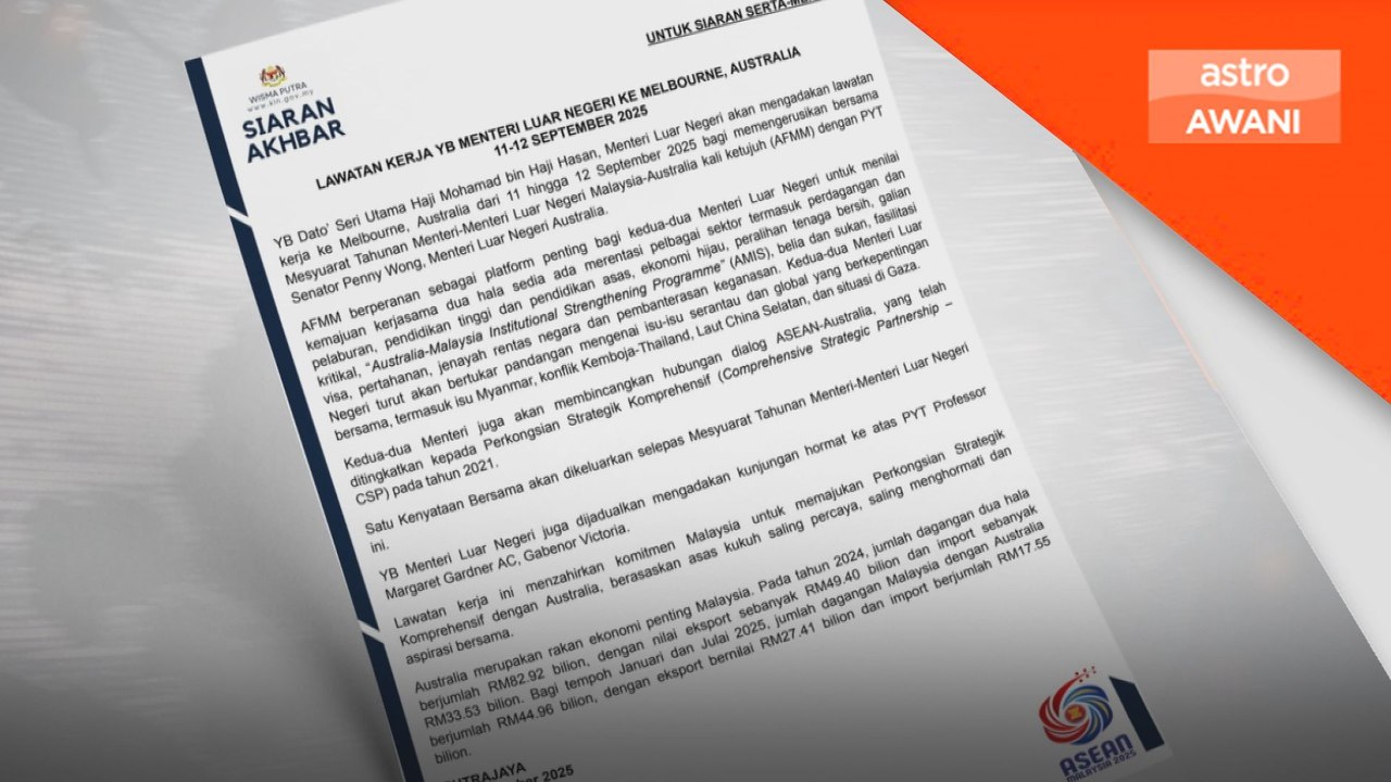 Menteri Luar Malaysia dijadual ke Australia sempena AFMM