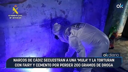 Narcos de Cádiz secuestran a una 'mula' y la torturan con Fairy y cemento por perder 200 gramos de droga