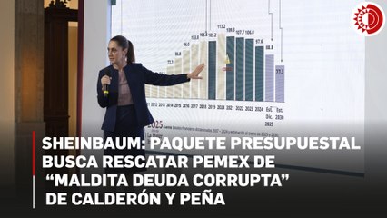 Sheinbaum: paquete presupuestal busca rescatar Pemex de “maldita deuda corrupta” de Calderón y Peña