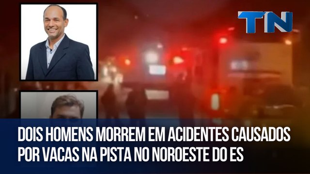 Dois homens morrem em acidentes causados por vacas na pista no Noroeste do ES
