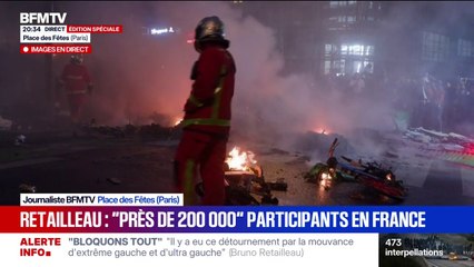 Bloquons tout: plusieurs poubelles et vélos incendiés à la place des Fêtes, à Paris