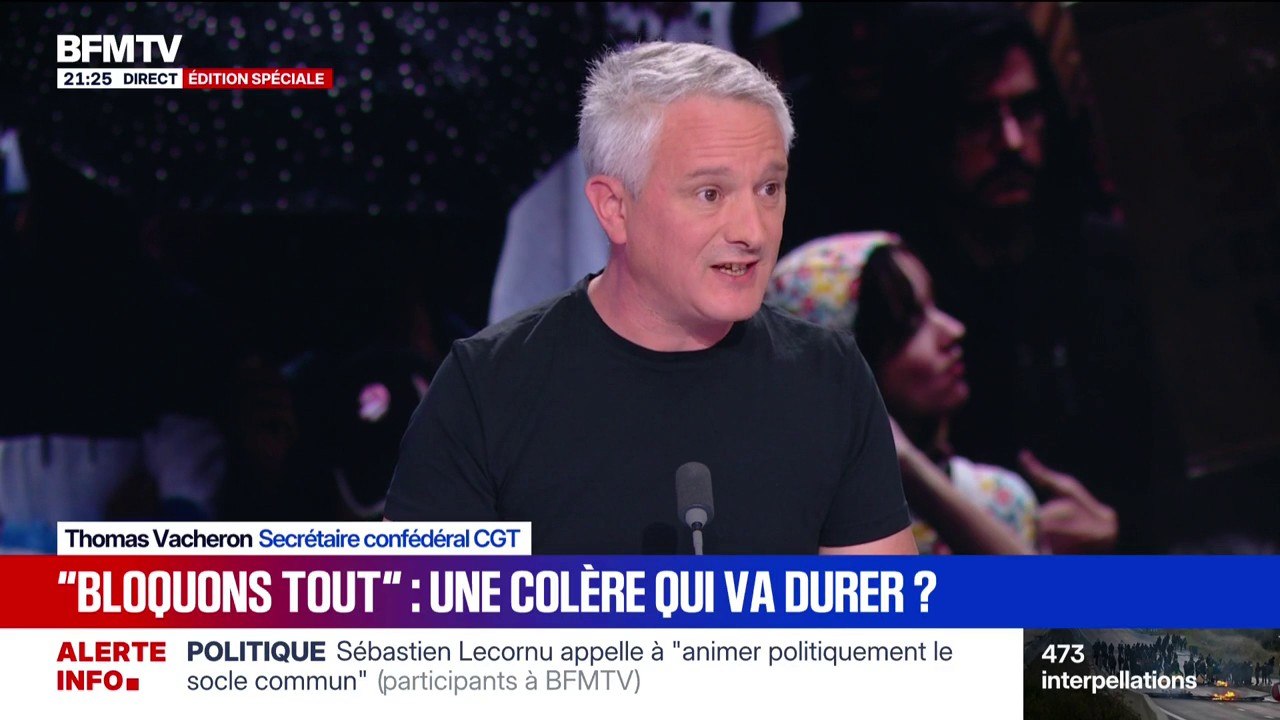 "Bloquons tout": "On considère que l'urgence c'est d'abroger le budget Bayrou", assure Thomas Vacheron, secrétaire confédéral CGT