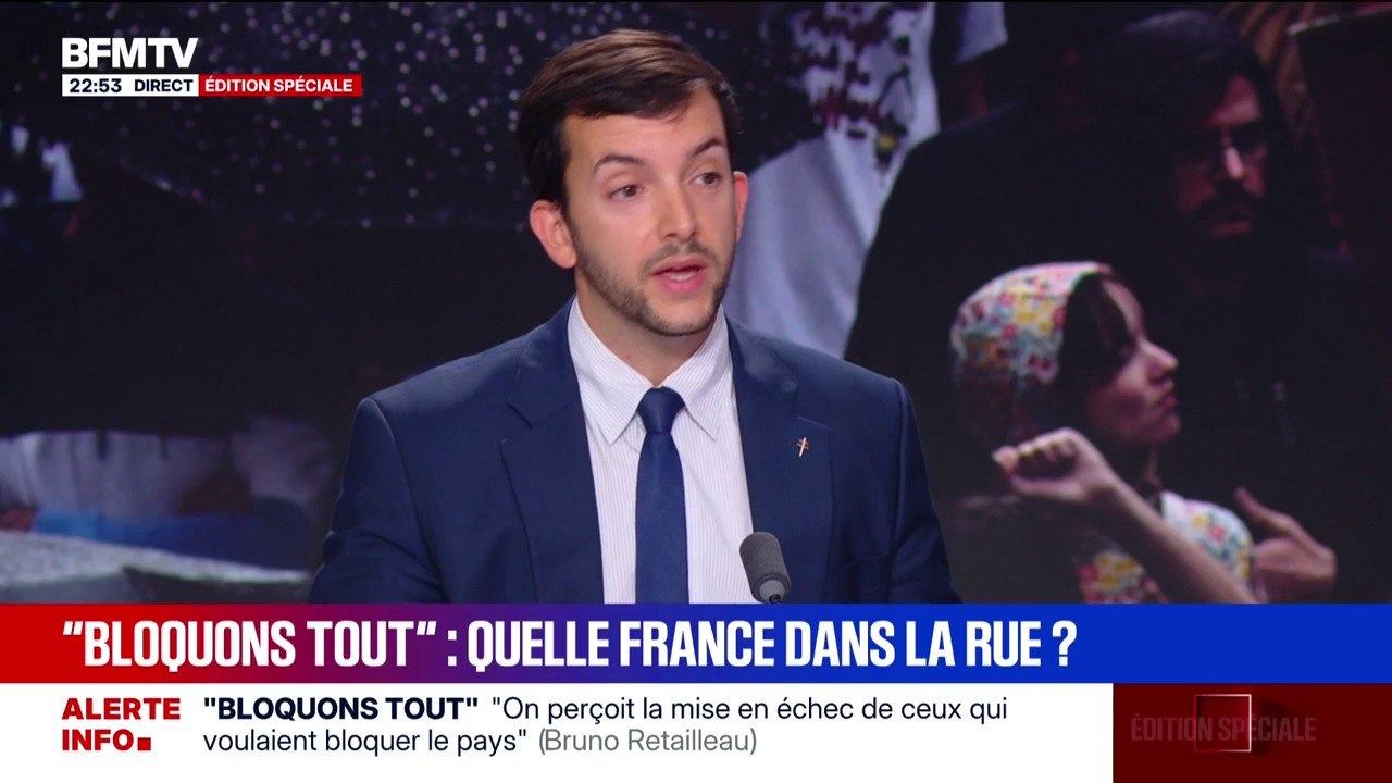 "Bloquons tout": "Dès ce matin, ça a commencé par des blocages de lycées, dans les secteurs les plus bobos gauchisés de Paris", lance Jean-Philippe Tanguy, Député RN