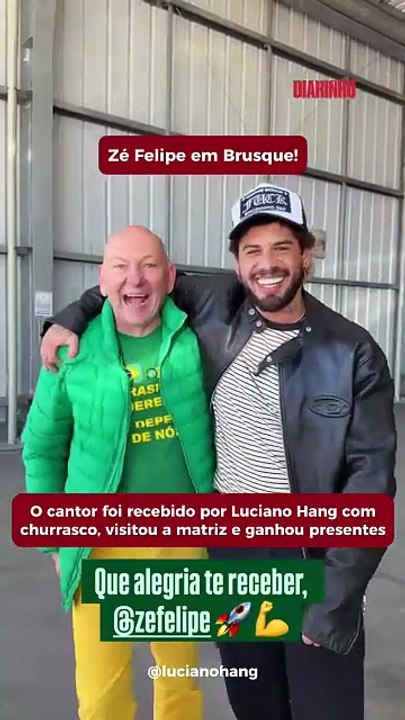 Zé Felipe grava campanha em Brusque e Luciano cita inauguração em Goiânia ainda este ano