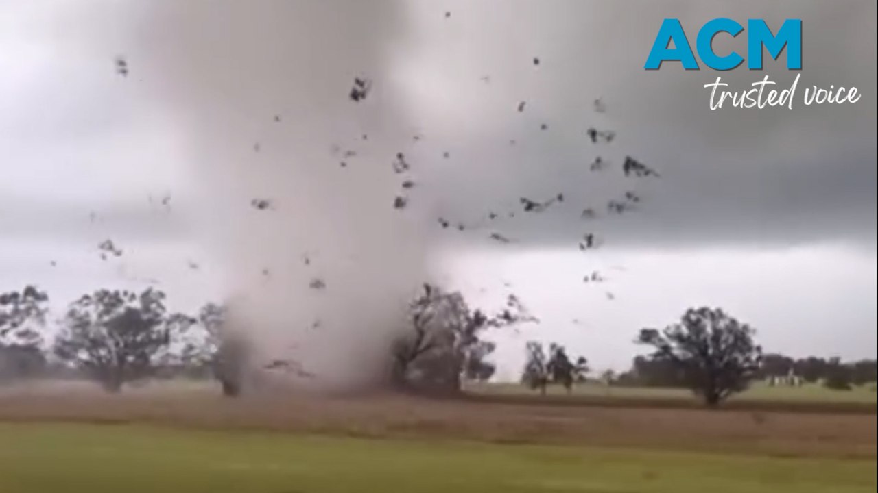 Vision of tornadoes swirling through central NSW