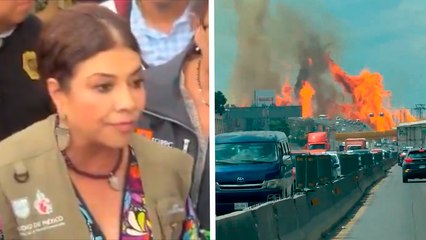 Clara Brugada informa lo sucedido con la explosión de pipa en Calzada Ignacio Zaragoza; no se reportan muertos