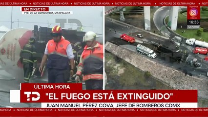 Fuego tras explosión de pipa en Iztapalapa ya fue extinguido, confirma jefe de bomberos
