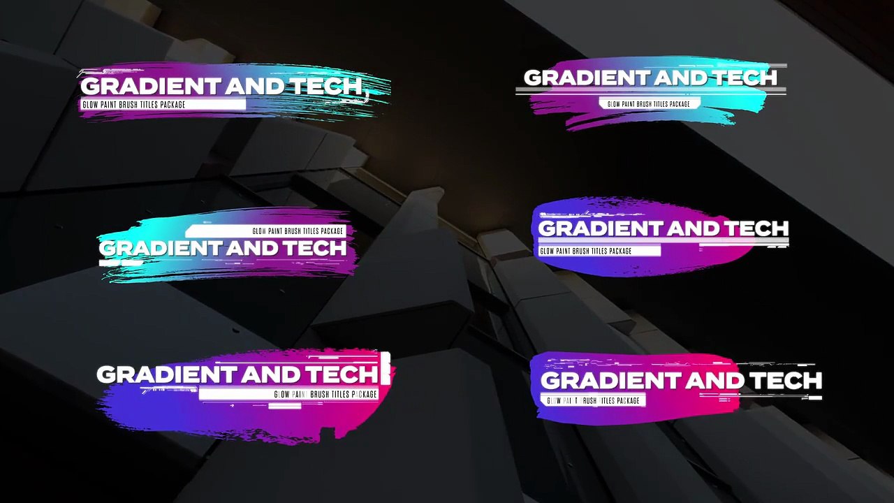 Glow Tech Gradient Paint Brush Titles - After Effects Templates - WorldASR.com