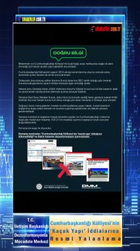 Cumhurbaşkanlığı Külliyesi’nin ‘Kaçak Yapı’ İddialarına Resmi Yalanlama