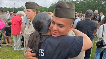 Native American Family Bless New Soldier With Sacred Tobacco At Tapping Out Ceremony