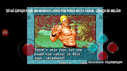 Fatal Fury 3 Geese Howard vs Geese Howard clone fala de vitória do Geese Howard em português