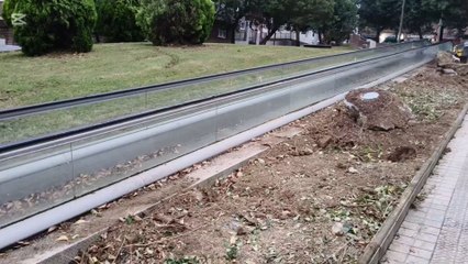 Tala de árboles en Bidezabal como paso previo a la reparación de las rampas