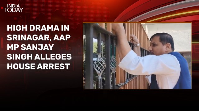 Sanjay Singh claims house arrest in Srinagar, climbs gate to meet Farooq Abdullah