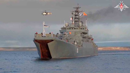 Nordflotte der russischen Marine führt Truppenlandung auf arktischer Insel durch