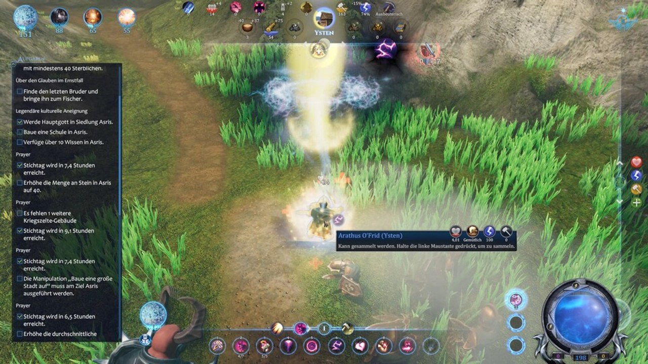 Gameplay: mit dämonen und viel arbeit überflügeln wir unsere feinde in fata deum