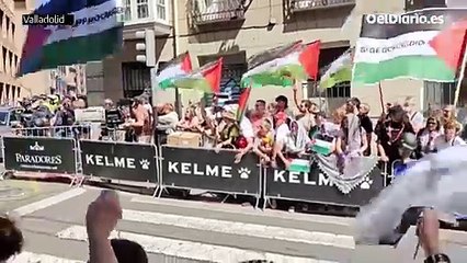 Protestas en Valladolid en contra del genocidio en Gaza con motivo de la vuelta España